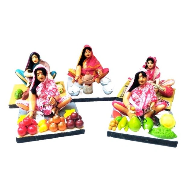 Simonart And Printing Golu dolls Set 5 Piece - 46cm 14 CM 14 Cm, 2000 Gram