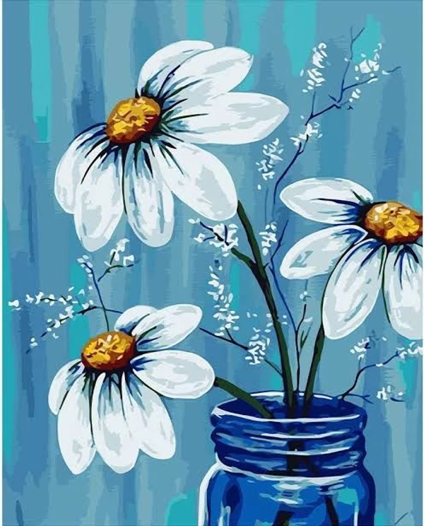 simonart and printing acrylic flowers painting 2x2 ft - 100.0, 2X2