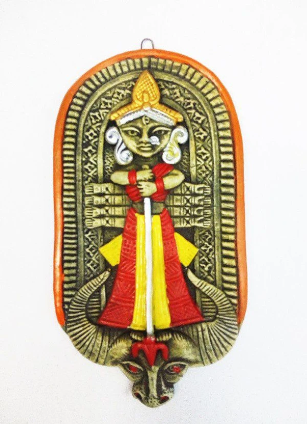 simonart and printing handicrafts clay Wall hanging Durga maa - 100.0, 25cm 12cm12cm