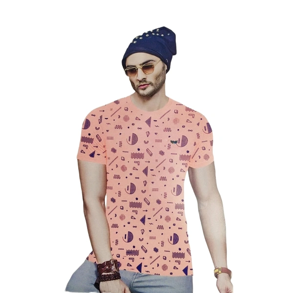 (size XL) Classy Latest  Men T-shirt. - Peach, XL