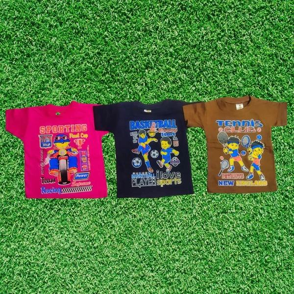 (Size 1 Years) Classy Sensational Boys Kids T-Shirt. - Violet Red, 1 Years