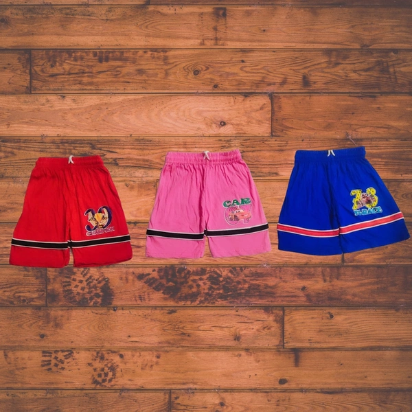 (Size 1-3 Years) Modern Compy Kids Boys & Girls Short. - Bright Red, 1-3 Years