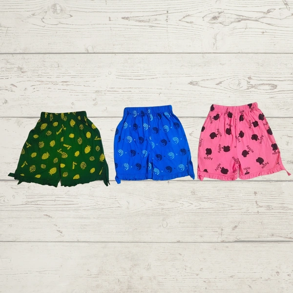 (Size 2-7 Years) Modern Funky Short Pants For Baby Girls. - 2-3 Years, Parsley