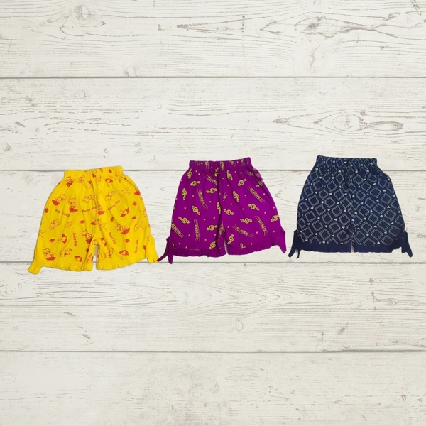 (Size 2-7 Years) Modern Funky Short Pants For Baby Girls. - 2-3 Years, Parsley