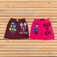 (Size 2-7) Fancy Micky Mouse Printed Kids Boys Short Pant. - Guardsman Red, 2-3 Years
