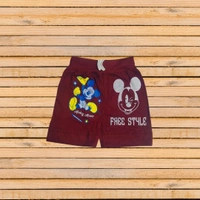(Size 2-7) Fancy Micky Mouse Printed Kids Boys Short Pant. - 2-3 Years, Guardsman Red