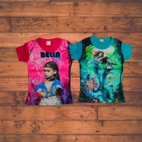 (Size 2-7 Years) Stylish 3D Printed Girls Tops & T-Shirts. - 2-3 Years, Guardsman Red
