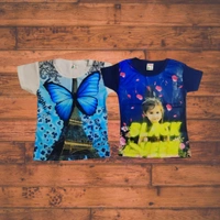 (Size 2-7 Years) Stylish 3D Printed Girls Tops & T-Shirts. - 2-3 Years, Guardsman Red