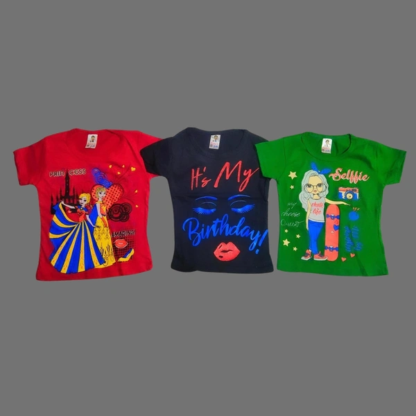 (Size 1-2 Years) Princess Stylish Girls T-Shirt & Tops. - 1-2 Years, Guardsman Red