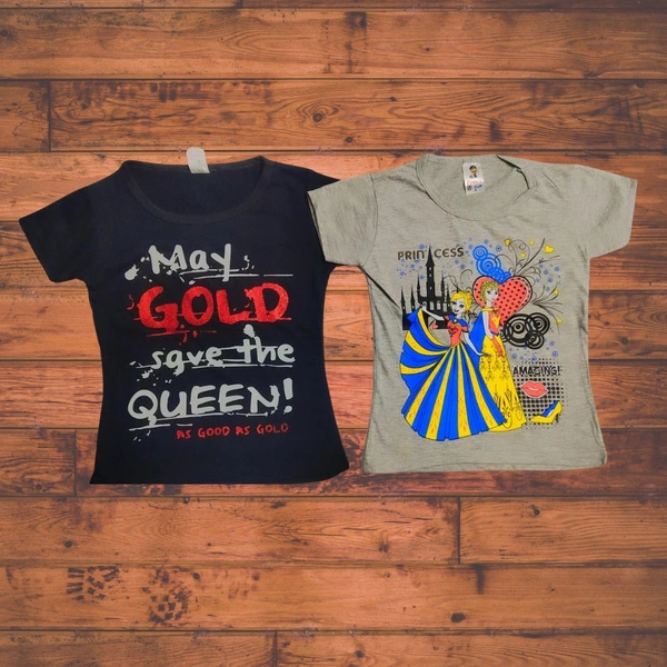 (Size 3-6 Years) Princess Stylish Girls T-Shirt & Tops. - 3-4 Years, Black