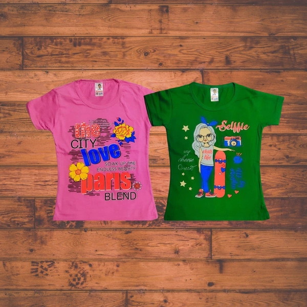 (Size 3-6 Years) Princess Stylish Girls T-Shirt & Tops. - 3-4 Years, Lavender Rose