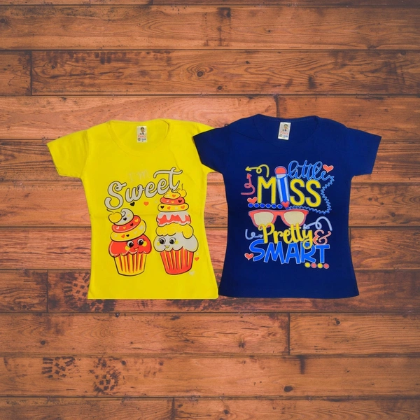 (Size 3-6 Years) Princess Stylish Girls T-Shirt & Tops. - 5-6 Years, Yellow