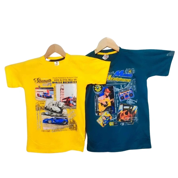 (Size 10-11 Years) Classy Sensational Boys Kids T-Shirt. - 10-11, Gold