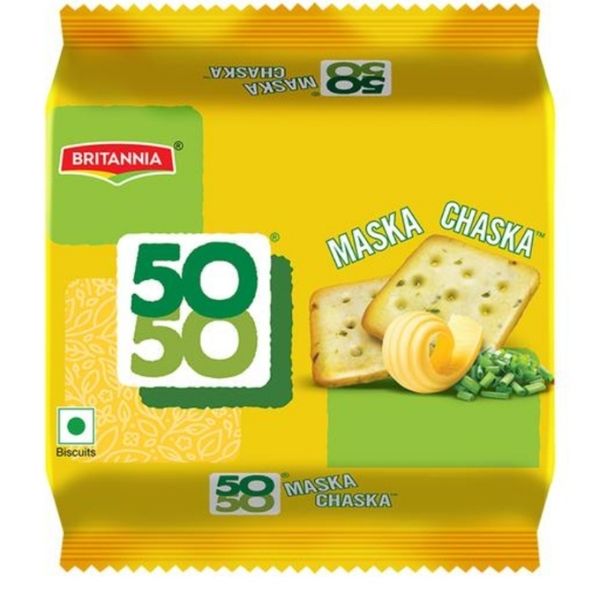 Britannia 50-50 Maska Chaska Salted Biscuits - 120Gm