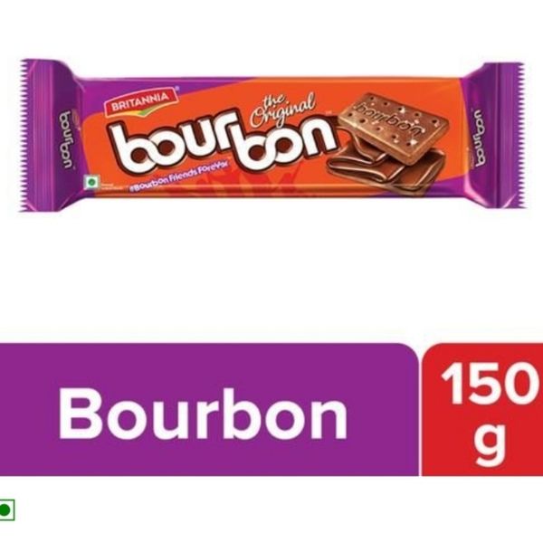 Britannia Bourbon Cream Biscuit - Chocolate Flavor - 150Gm