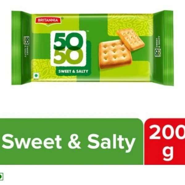 Britannia 50:50 Sweet & Salty  Biscuits,  - 200Gm