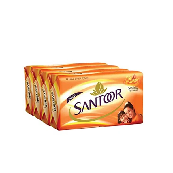 SANTOOR Total Skin Care With Sandal & Turmeric  - 50Gm×4 Pack