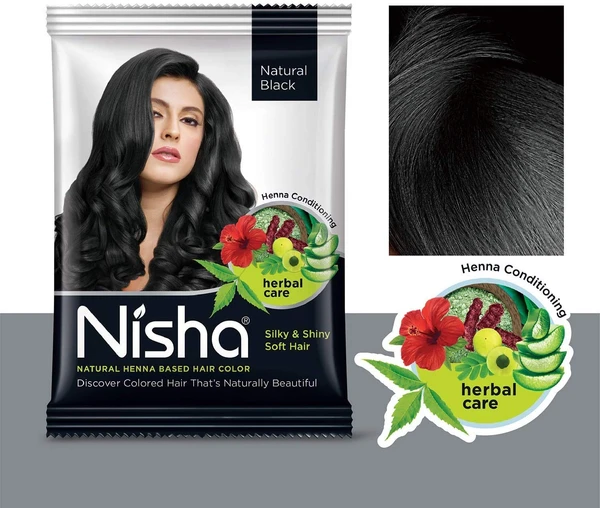 Nisha Hair Color - Black Natural  - Trial Pack