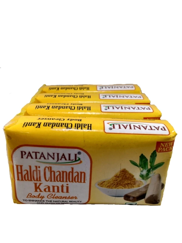 Patanjali Haldi Chandan Kanti Body Cleanser - 75Gm×4 Piece Set