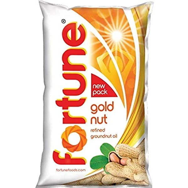 Fortune Gold nut Refined Groundnut oil - 1 Ltr. Pouch 