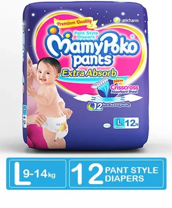 Mamypoko Style Diaper Pants Large Size - 12 Pcs.