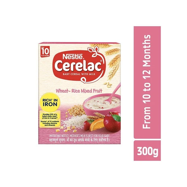 Nestle  Cerelac Wheat Rice Mixed (From 10 To 12 Months) - 300g
