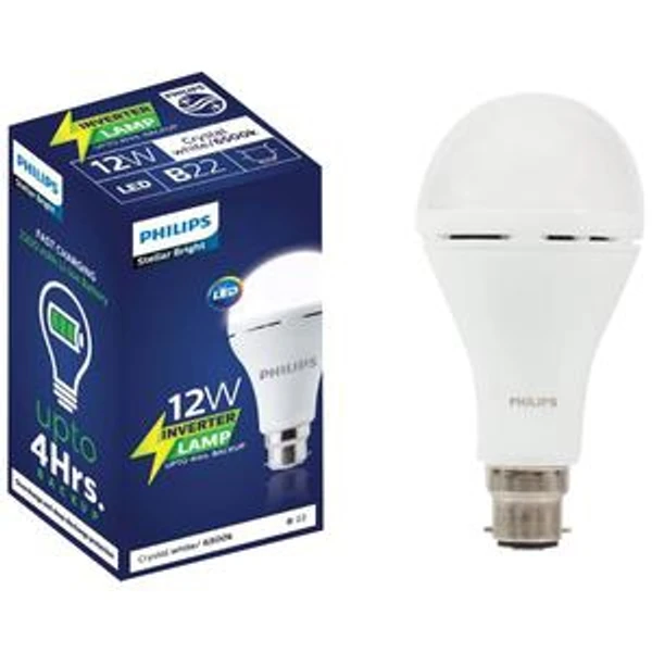 Philips Rechargeable Emergency Inverter Bulb - 12 Watt, Cool Daylight, - 1Pcs.