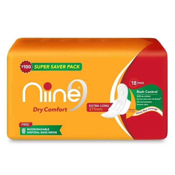 Nine Dry Comfort Regular Sanitary Pad - 18 Pcs.