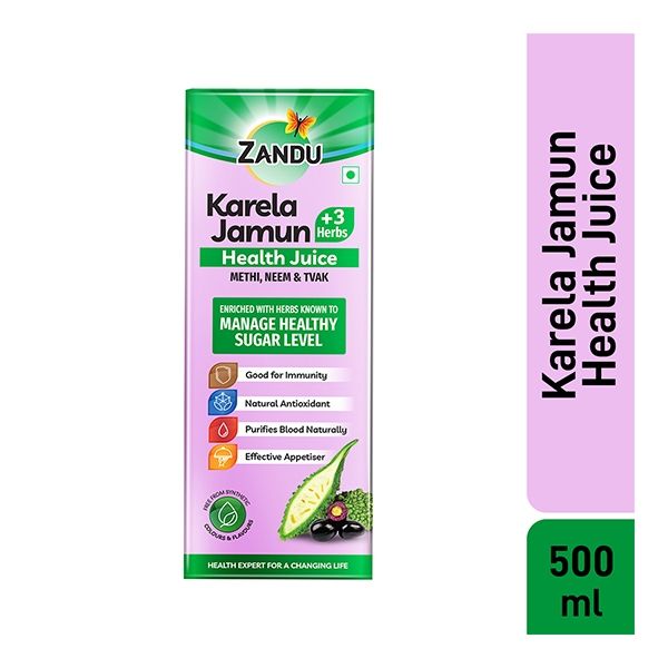 ZANDU Karela Jamun + 3 Herbs Health Juice - 500Gm