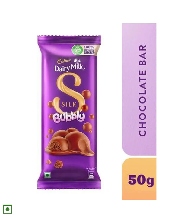 Cadbury Dairy Milk Silk  Bubbly Chocolate Bar - 50 Gm