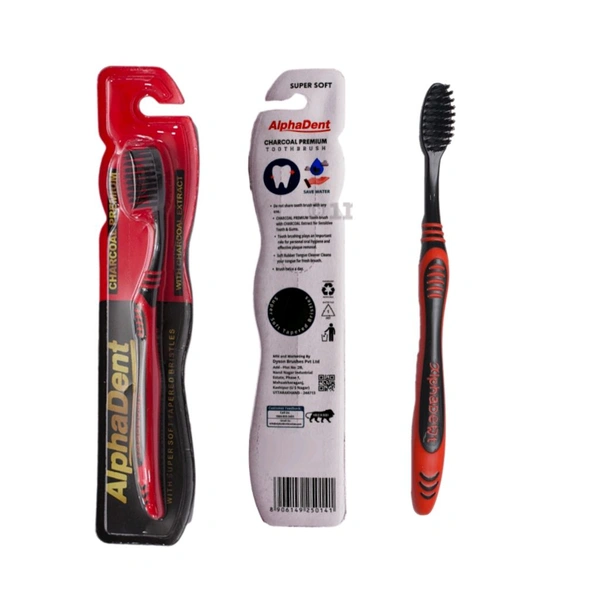 Alphadent  Toothbrush Charcoal Primium  - 1 Pcs.