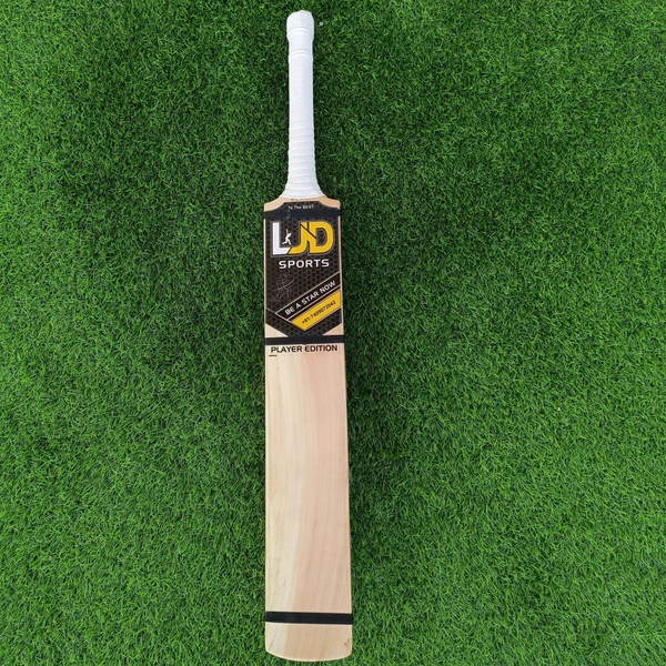 LJD Sports Double Blade Hard Tennis Cricket Bat (Player Edition) - Ful Size (35 inch), Natural, 2 Kg