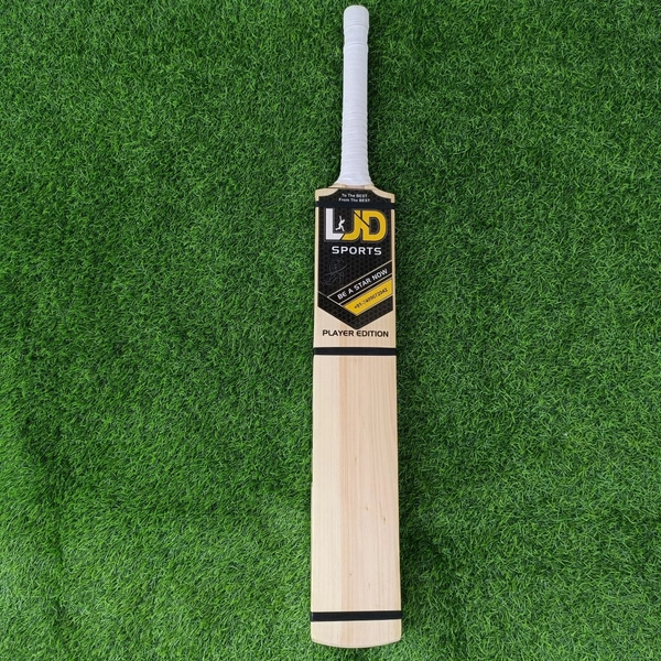 LJD Sports Kashmir Willow Hard Tennis Cricket Bat Player Edition (Double Blade) - Ful Size (35 inch), Natural, 2 Kg