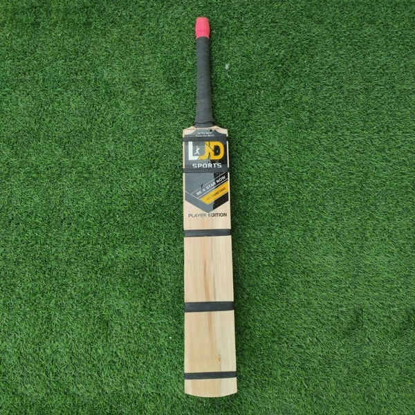 LJD Sports Hard Tennis Cricket Bat for Players (Double Blade) - Ful Size (35 inch), Natural, 2 Kg