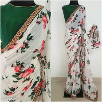 Heavy Lace Work Georgette Saree 