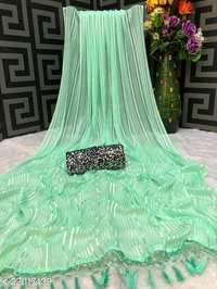 Georgette Saree With Velvet Blouse