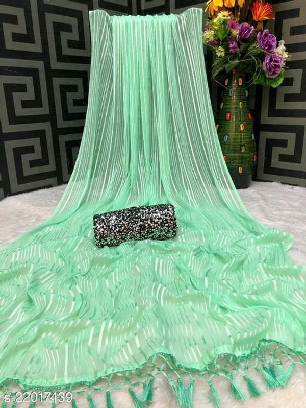 Georgette Saree With Velvet Blouse