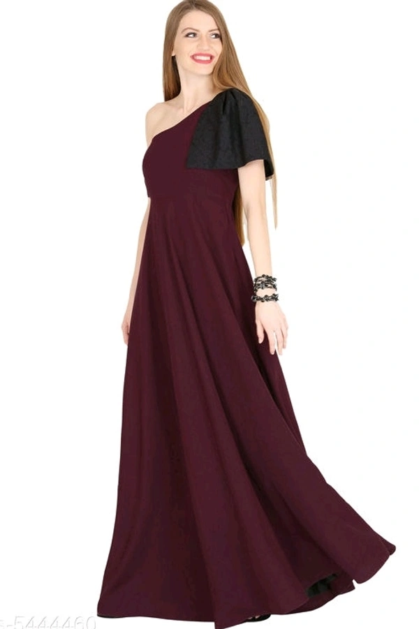 Maroon Crepe Dress