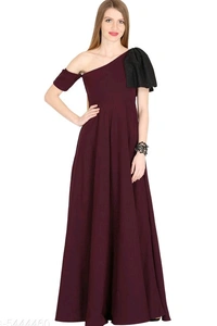 Maroon Crepe Dress