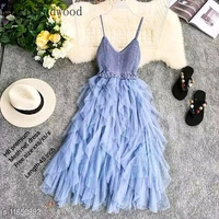 Net Frill Short Dress
