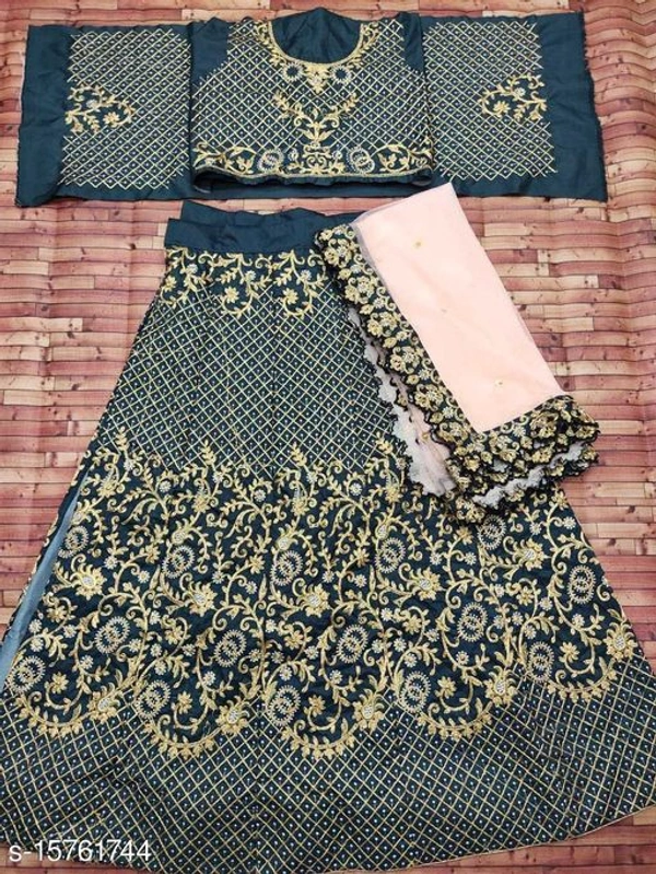 Velvet material Lehenga Choli With Embroidery Work