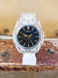Men Transparent Watches  - White