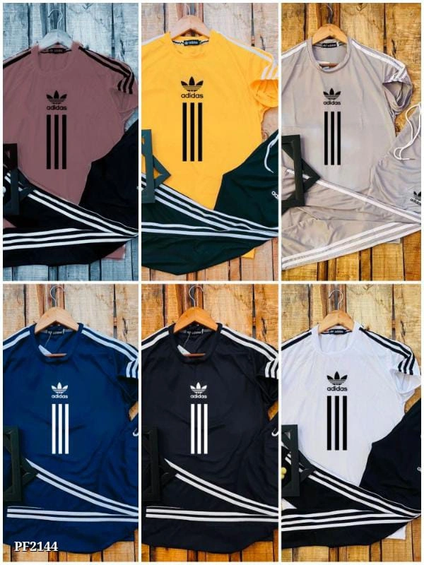 New Look Fashion Adidas Brand Pattern: Half Sleeve T-shirt and Lower with both side pockets, - M L XL XXL