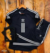 New Look Fashion Adidas Brand Pattern: Half Sleeve T-shirt and Lower with both side pockets, - M L XL XXL