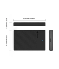 Cablet 2522-U3 USB 3.0 HDD/SSD 2.5 Inch Enclosure With 6TB Support  - Black, 126x81X14.5 mm, 0.110