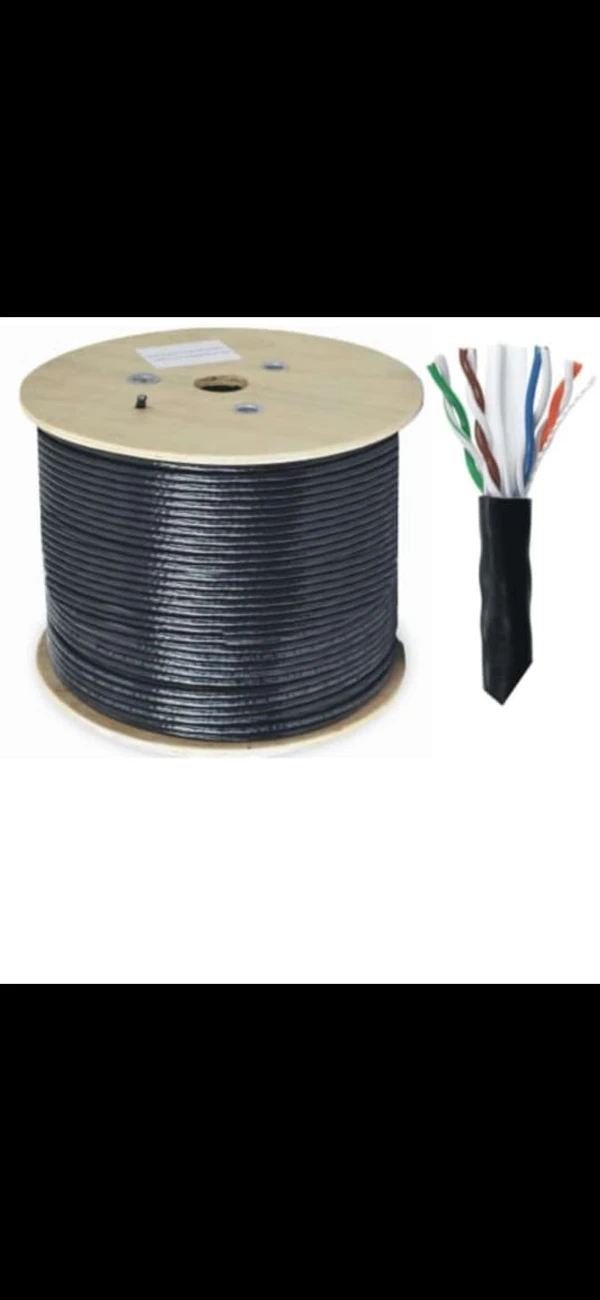 Cat 6 Outdoor Double Coated Full Copper  - Black, 270 Meter