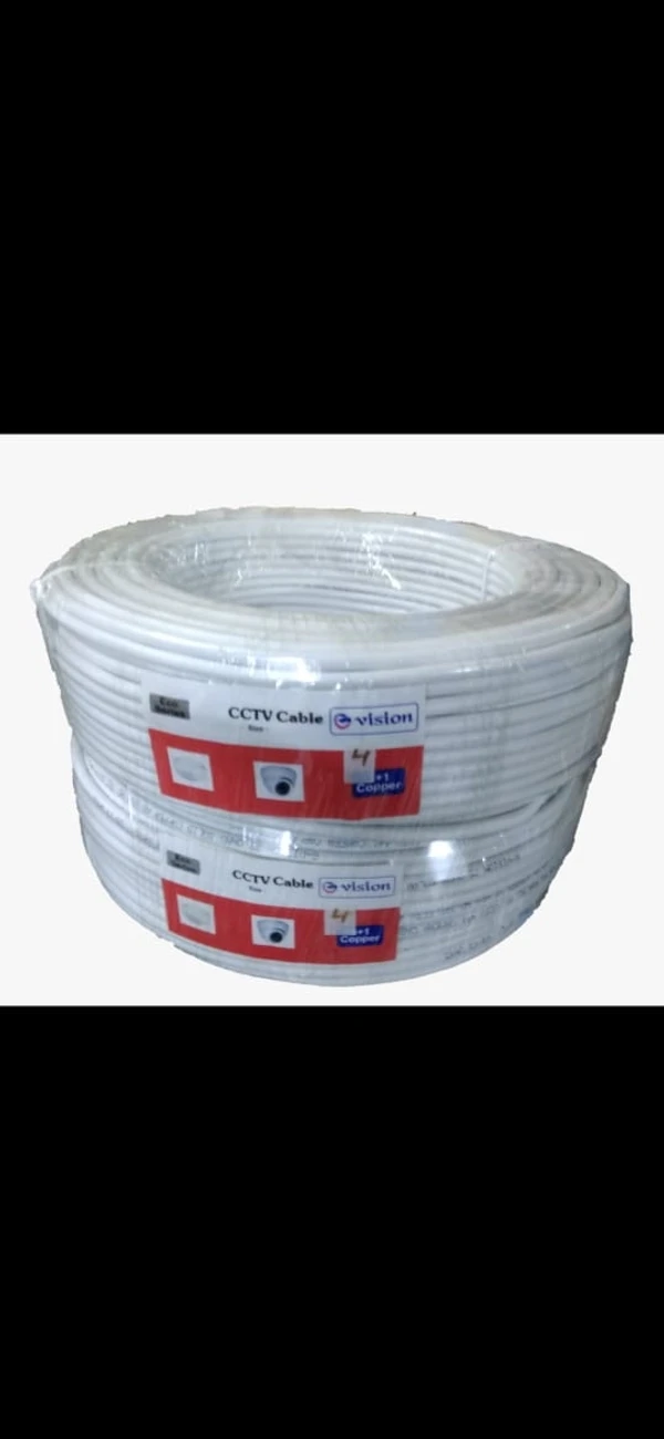 4+1 Cctv Cable Copper  - White, 80 Meter