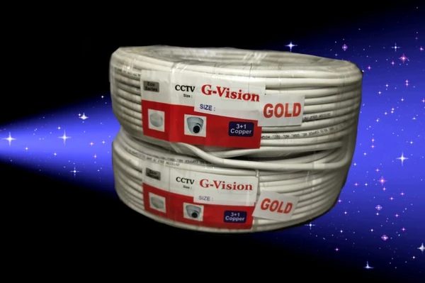 3+1 Cctv Cable Video Cca Power Copper  - White, 80 Meter