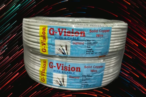 3+1 Cctv Cable Copper  - White, 80 Meter