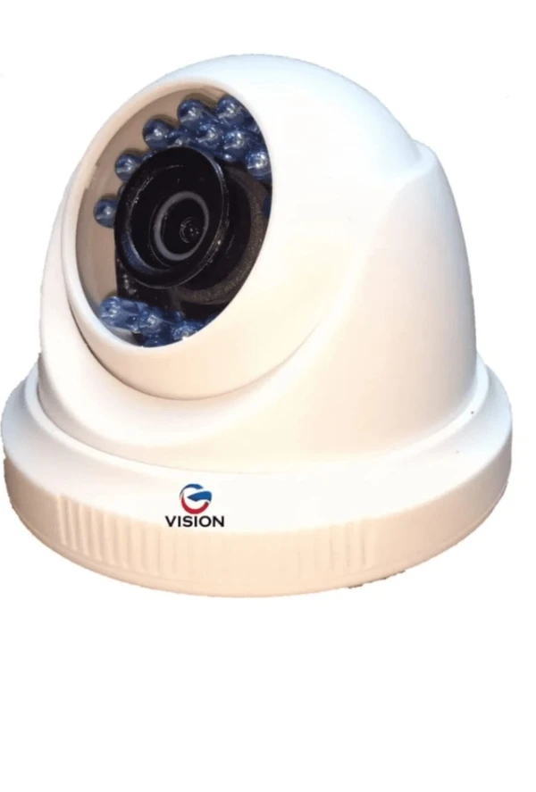 2.4 Mp Hd Dome Camera Night Vision With OSD Cable - White, Indoor